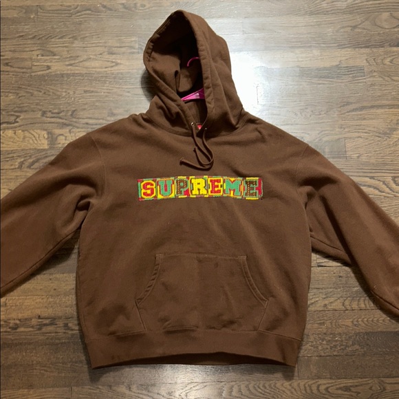 Supreme Chocolate Brown Hoodie with Vibrant Logo